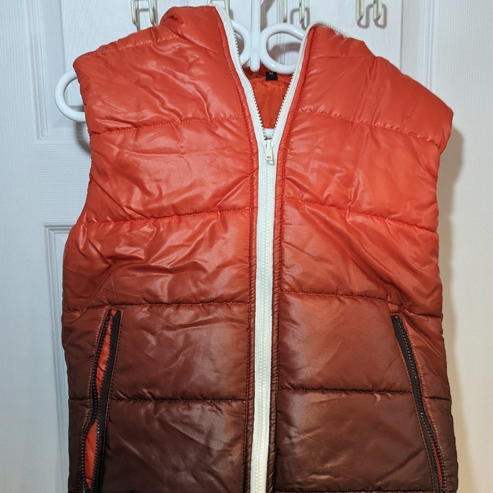 2 color tone Winter vest with hood